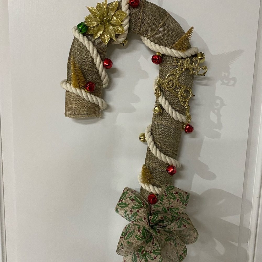 Rustic Candy Cane Wall Hanging